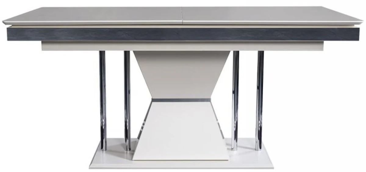 Luxury Art Deco Dining Room Set Black / White / Gray / Silver - 1 Dining Room Table & 4 Dining Chairs - Elegant Art Deco Dining Room Furniture