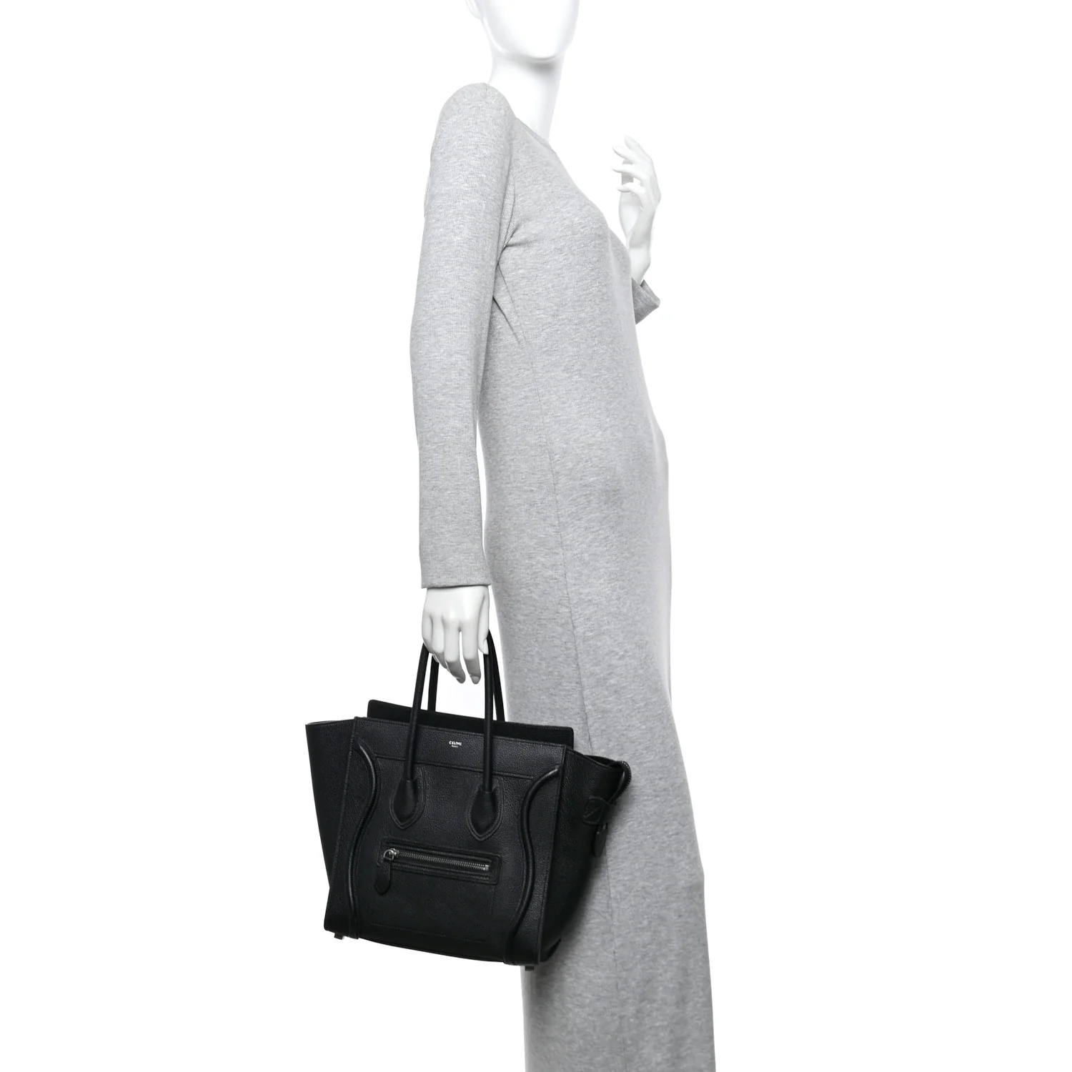 Drummed Calfskin Micro Luggage Black