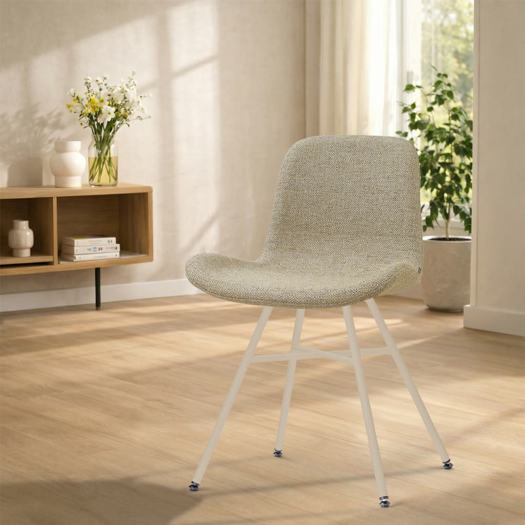 Eetkamerstoel Noa-Fé beige onderstel taupe melange