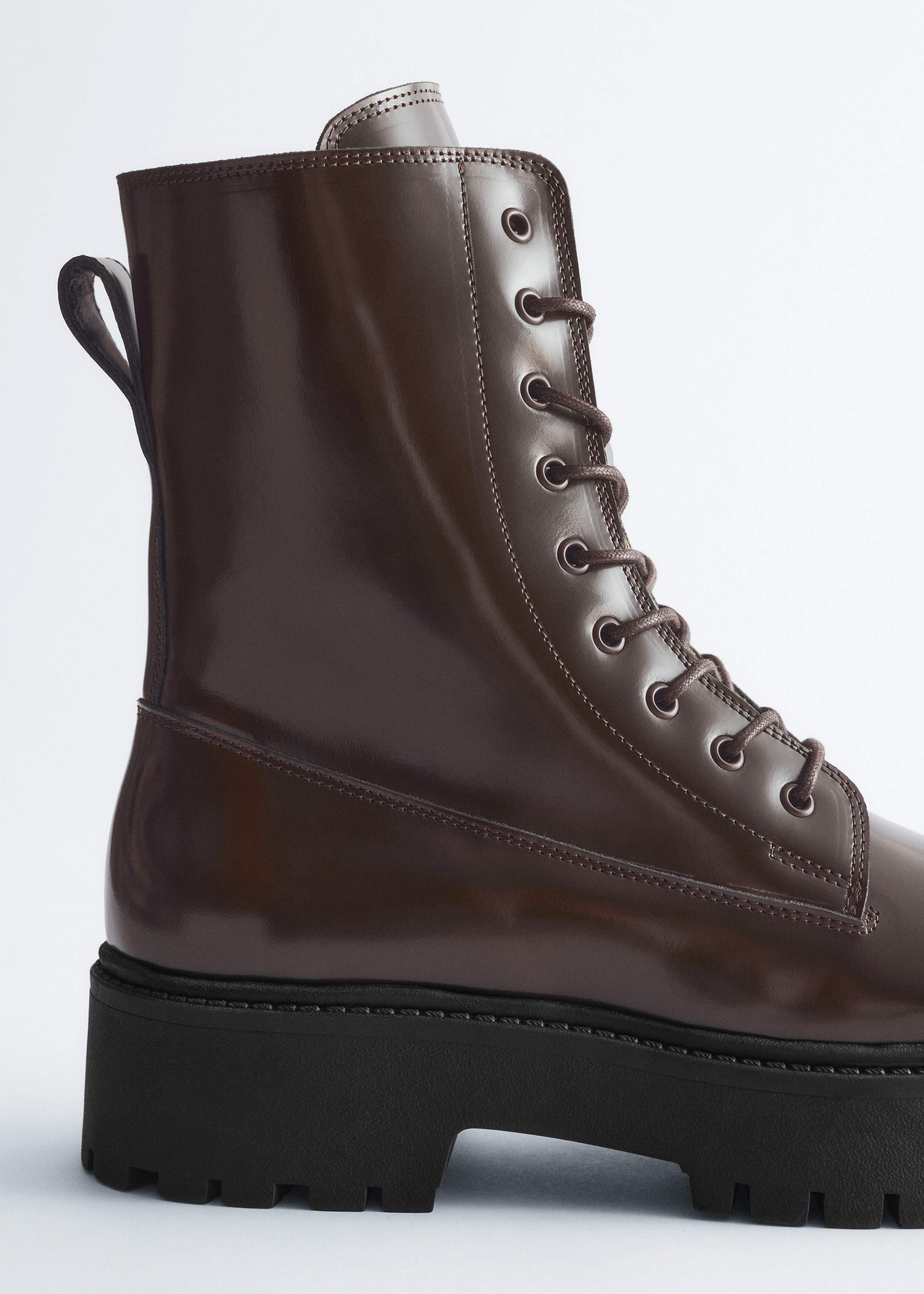& Other Stories LACE-UP LEATHER BOOTS