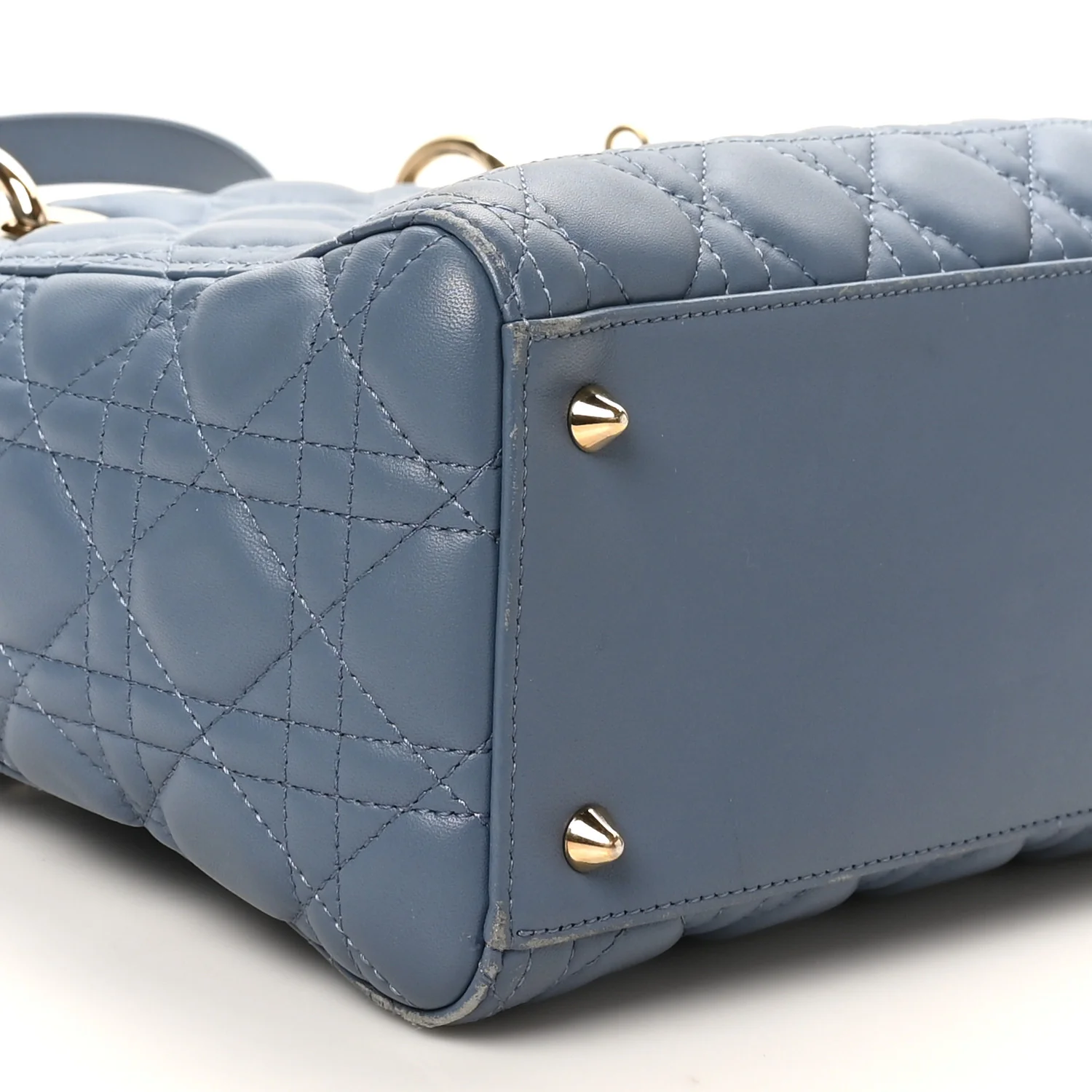 Lambskin Cannage Medium Lady Dior Denim Blue - Top Club