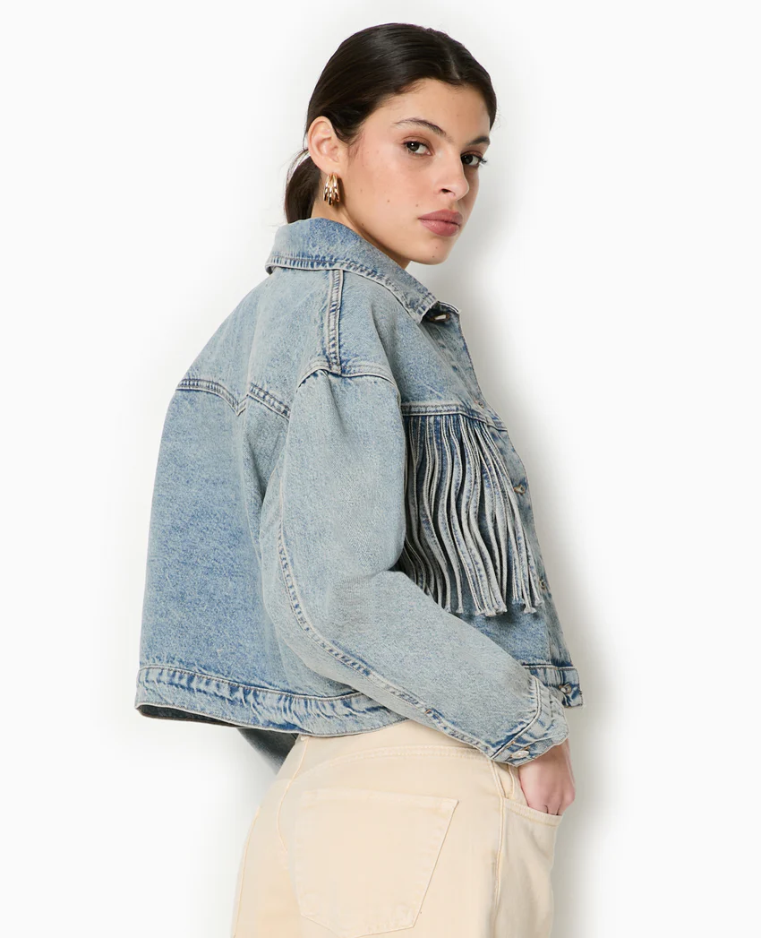 Pimkie Veste en jean avec franges