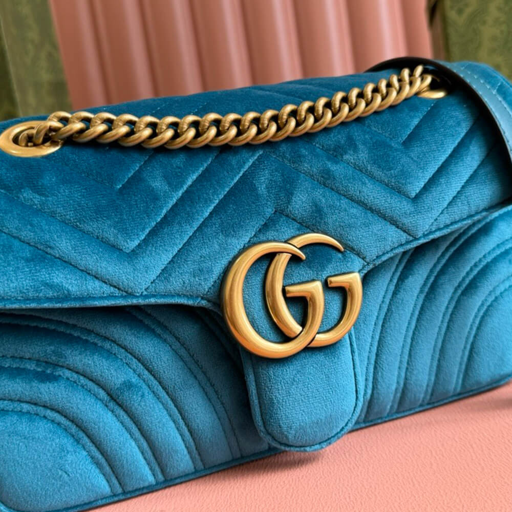 GG Velvet Small Marmont shoulder bag - Top Club