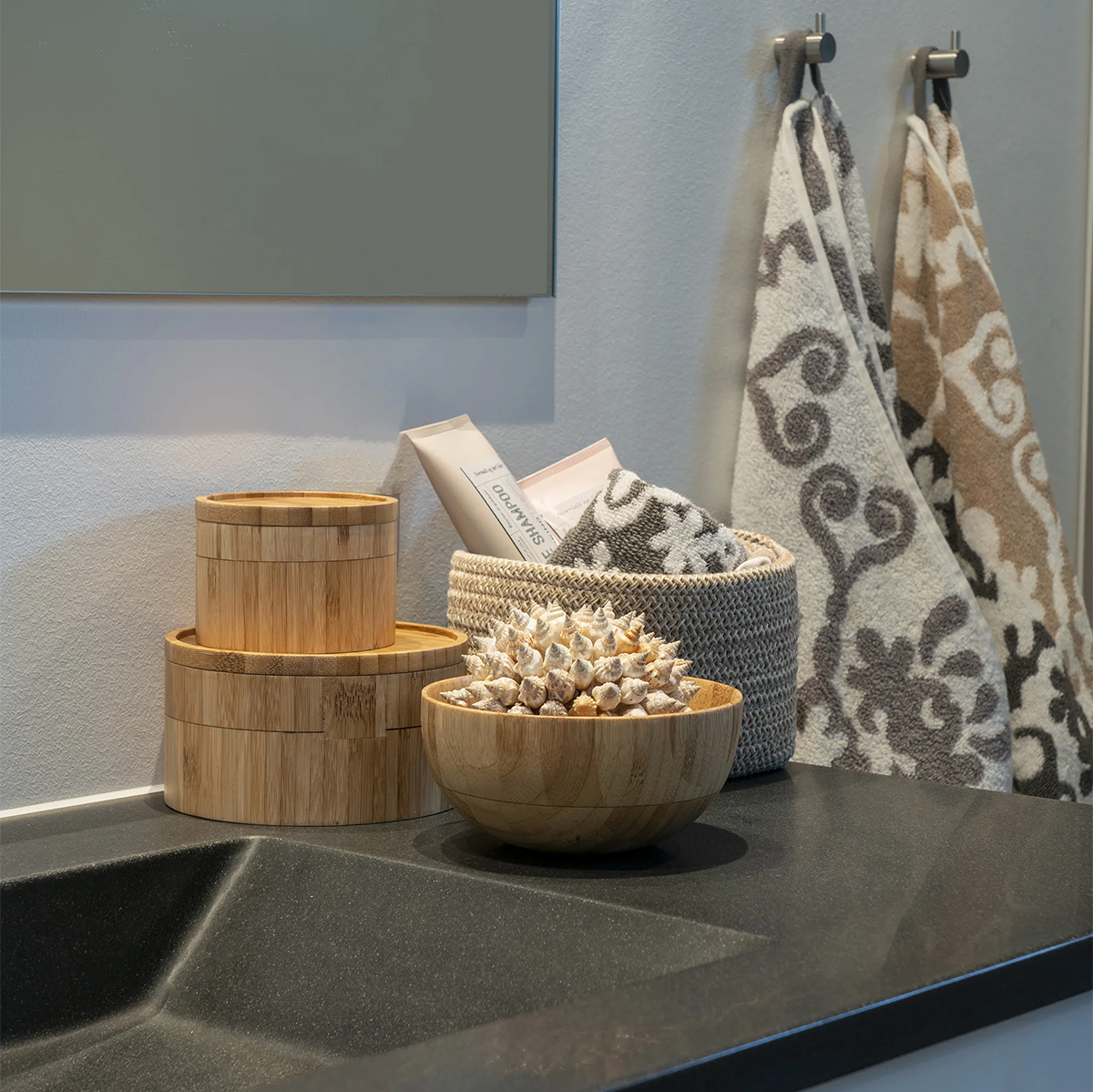 Katoenen manden Carlijn - set van 3 Beige