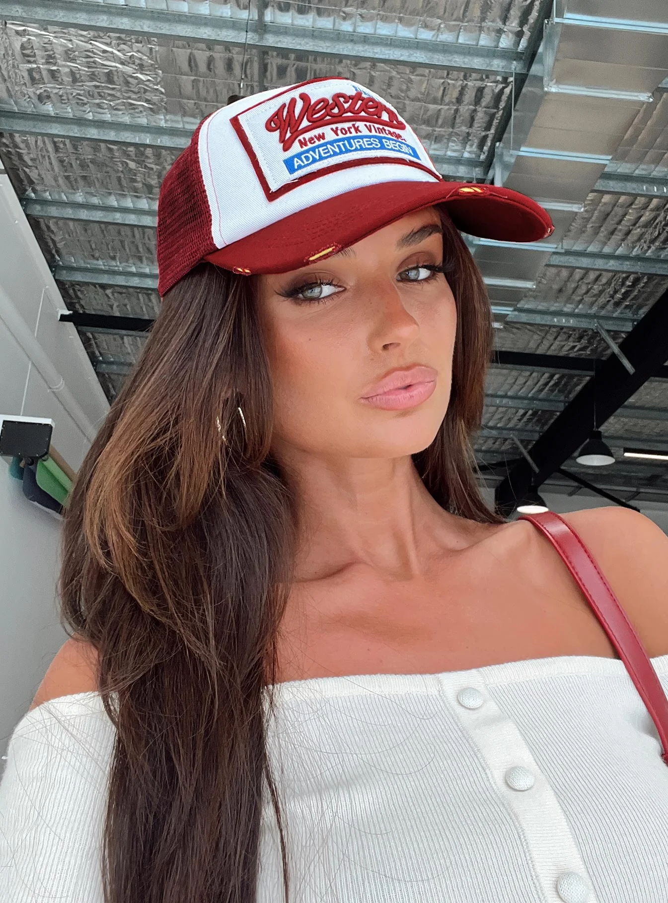 Adventures Trucker Hat Burgundy