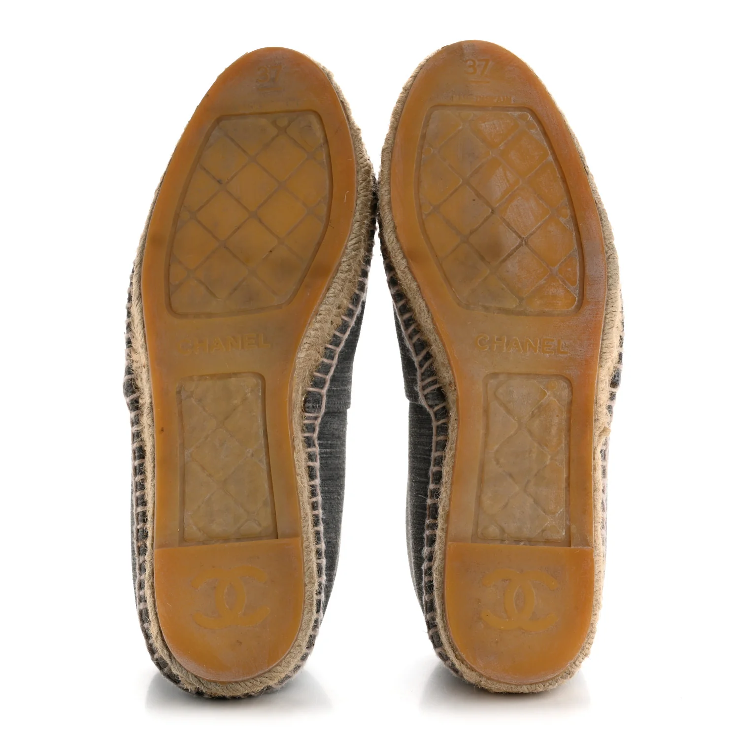 Striated Suede Espadrilles 37 Dark Grey - Top Club