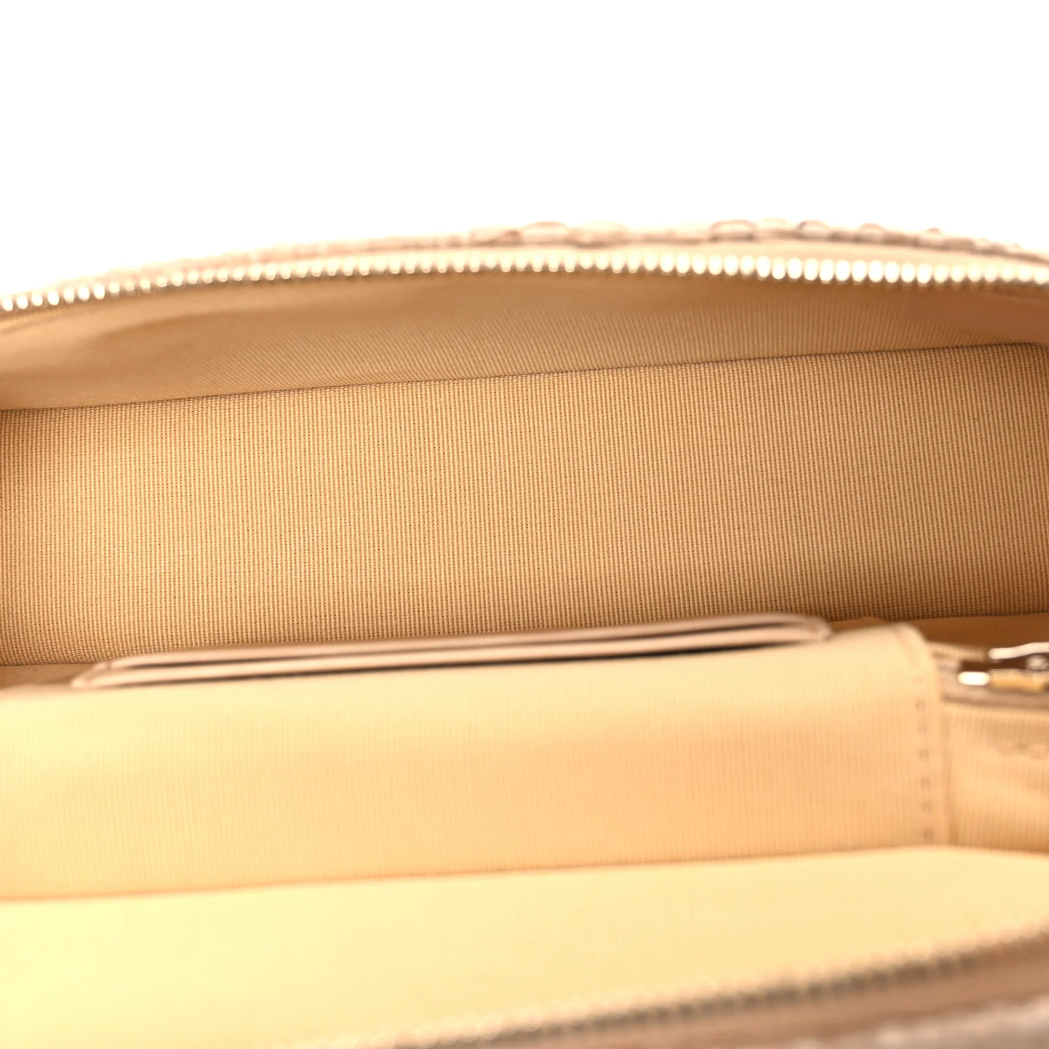 Braided Raffia Quilted Top Handle Slim Vanity Case With Chain Beige - Top Club