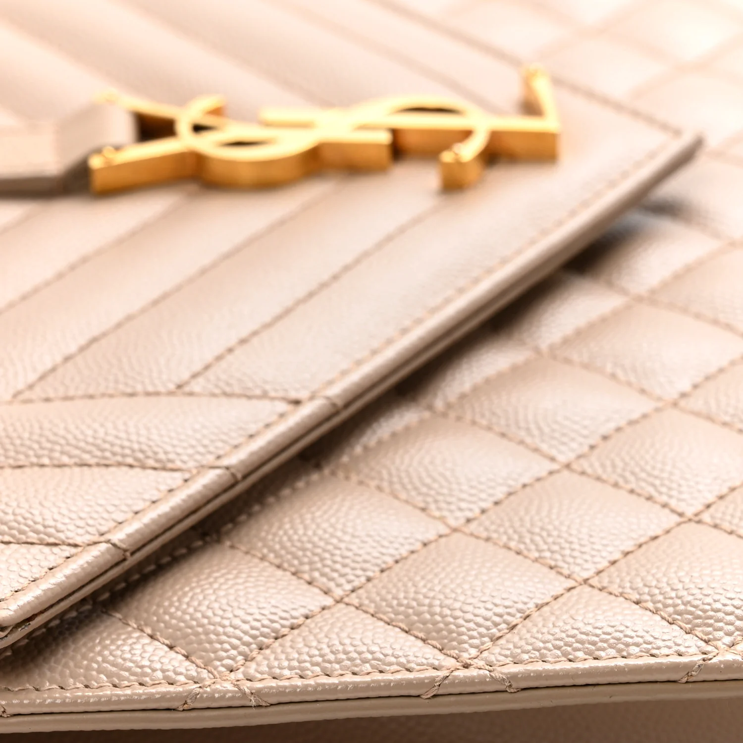 Grain De Poudre Textured Mixed Matelasse Medium Triquilt Monogram Satchel Dark Beige - Top Club