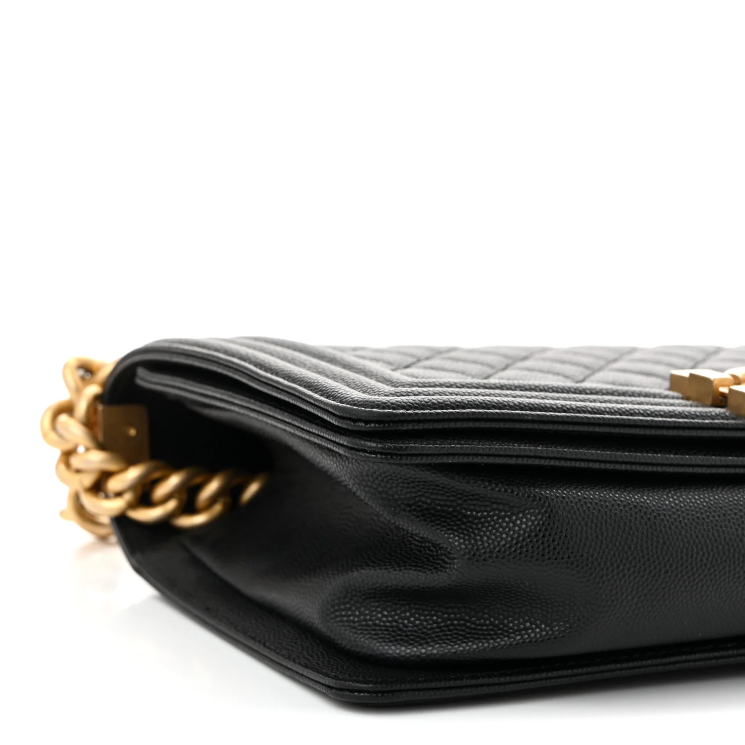 Caviar Quilted Medium Boy Flap Black - Top Club