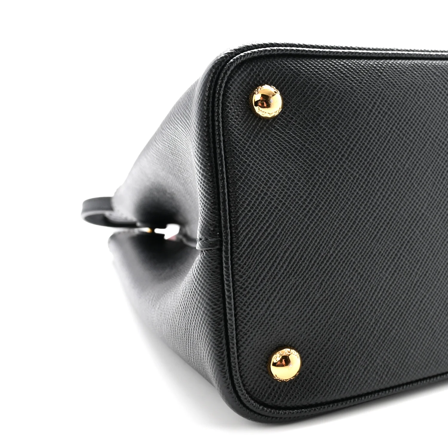 Saffiano Cuir Medium Double Bag Black Fuoco - Top Club