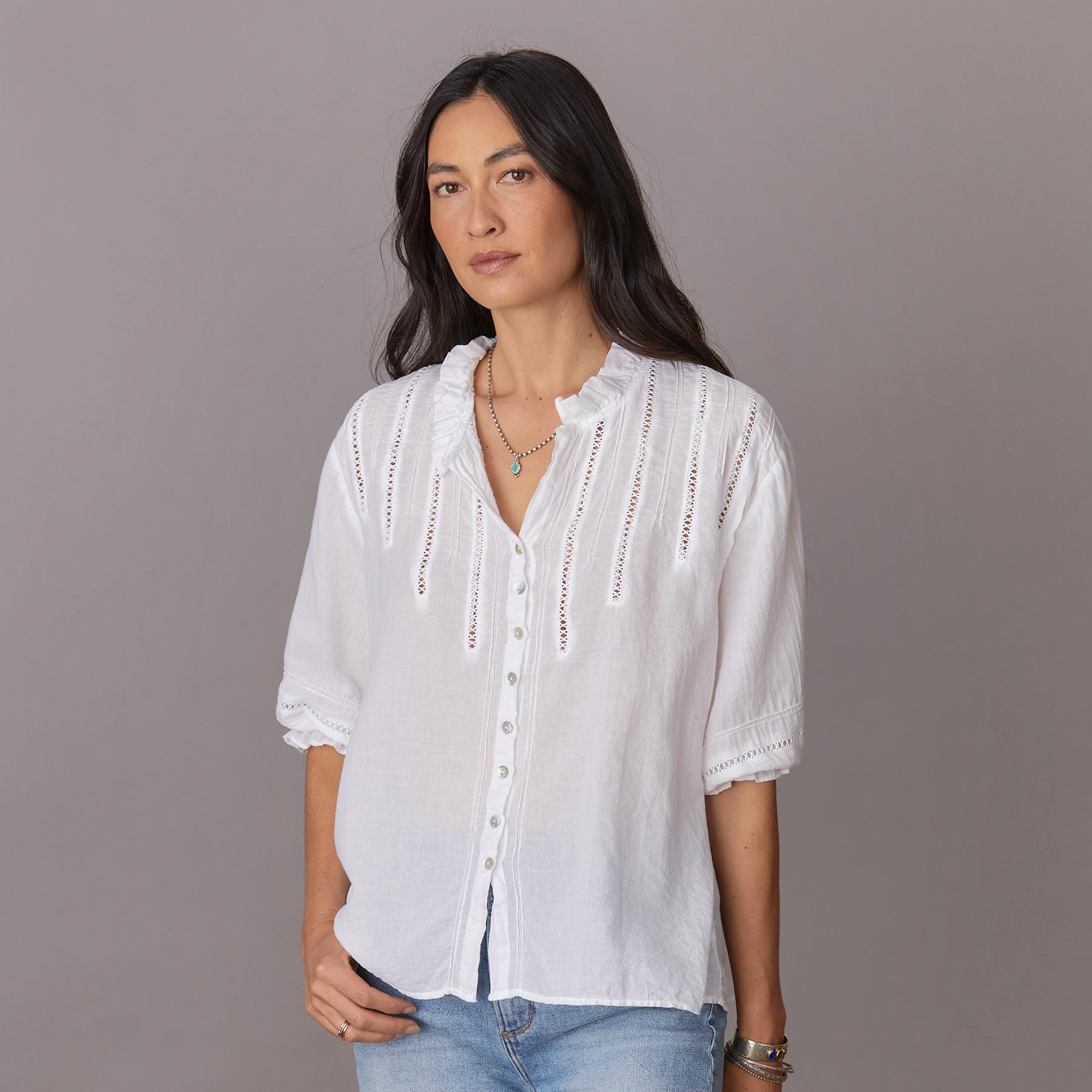 Melinda Cross Lace Shirt - Sundance Living