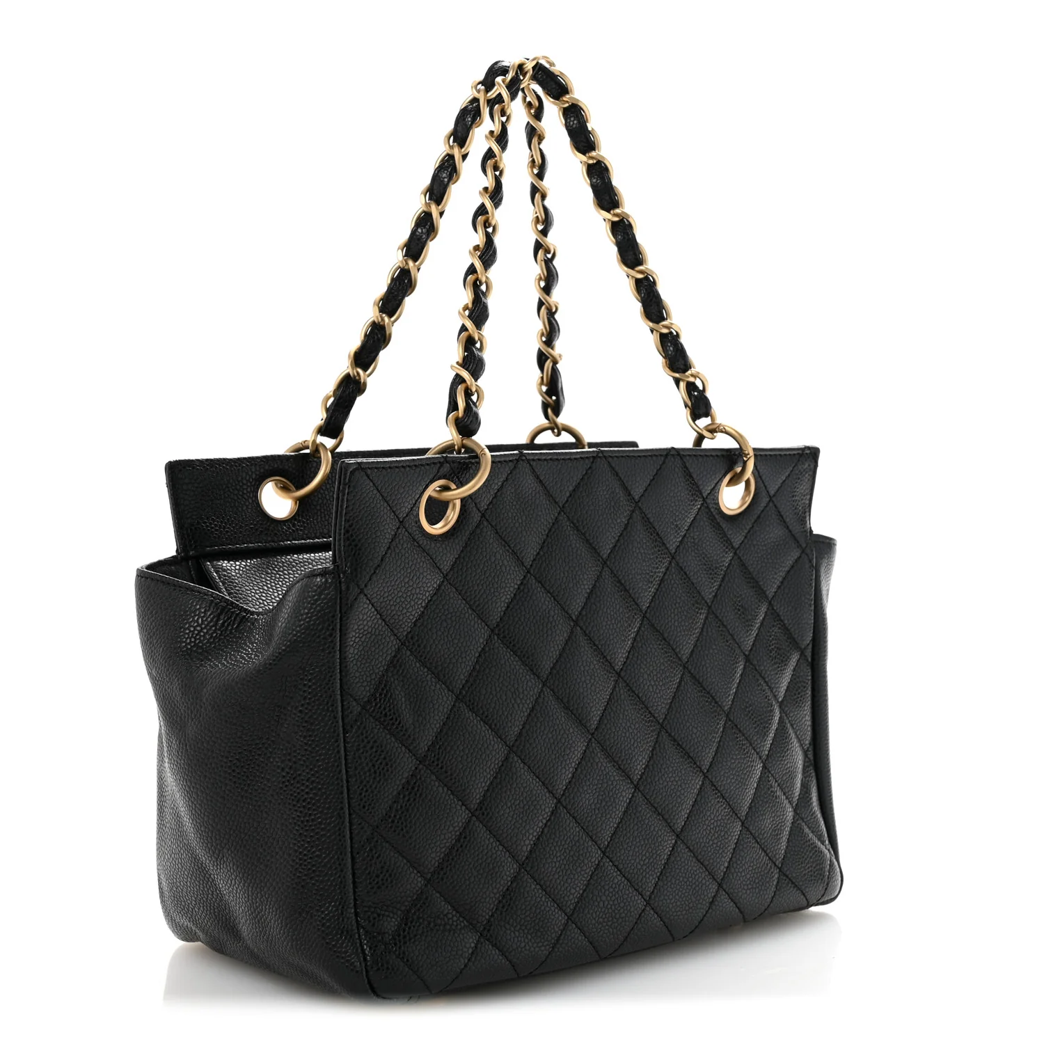 Caviar Quilted Petit Timeless Tote PTT Black - Top Club