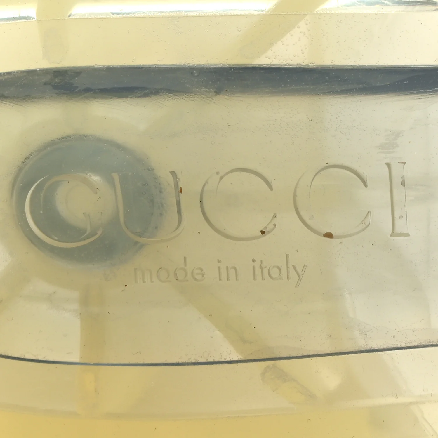 Rubber Gucci Logo Womens Platform 20/60mm Slide Sandals 39 Transparent - Top Club