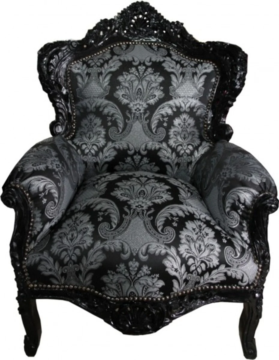 Baroque Armchair King Black Pattern / Black - Limited Edition Model