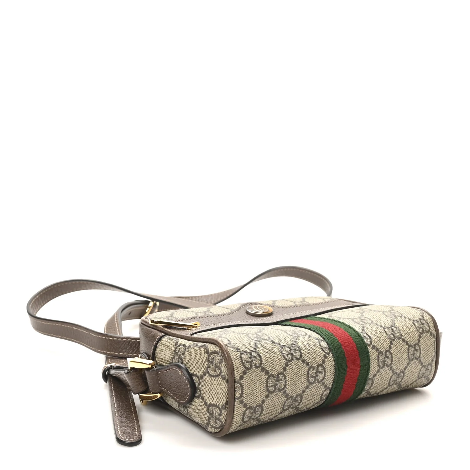 GG Supreme Monogram Web Mini Ophidia Shoulder Bag Brown - Top Club