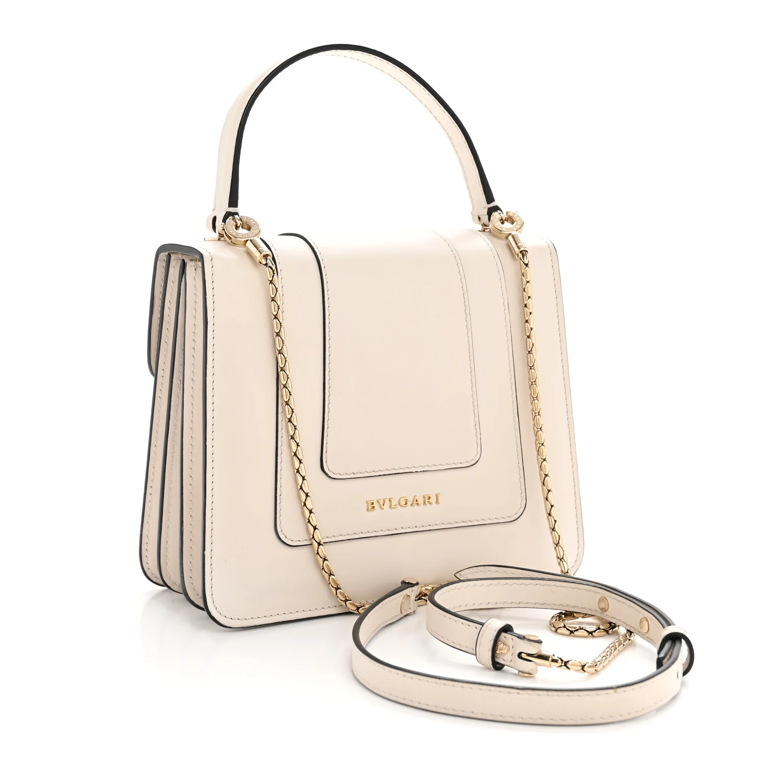 Calfskin Serpenti Forever Top Handle White - Top Club
