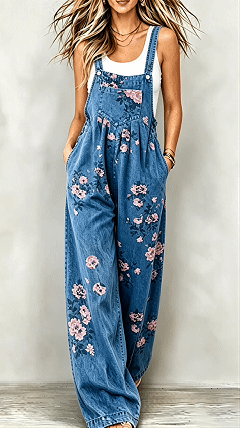 Printed Casual Jumpsuit — Sleeveless Overalls - Nordfashionstorm - Women's Clothing, Fashion for You - Nordfashionstorm.com