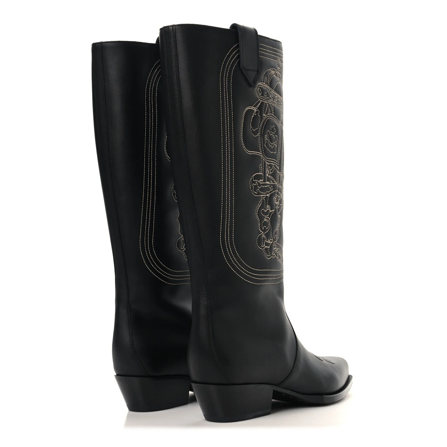Calfskin Folk 35 Boots 38.5 Black - Top Club