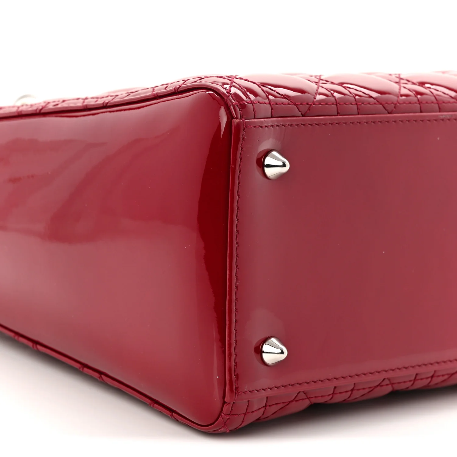 Patent Cannage Medium Lady Dior Red - Top Club
