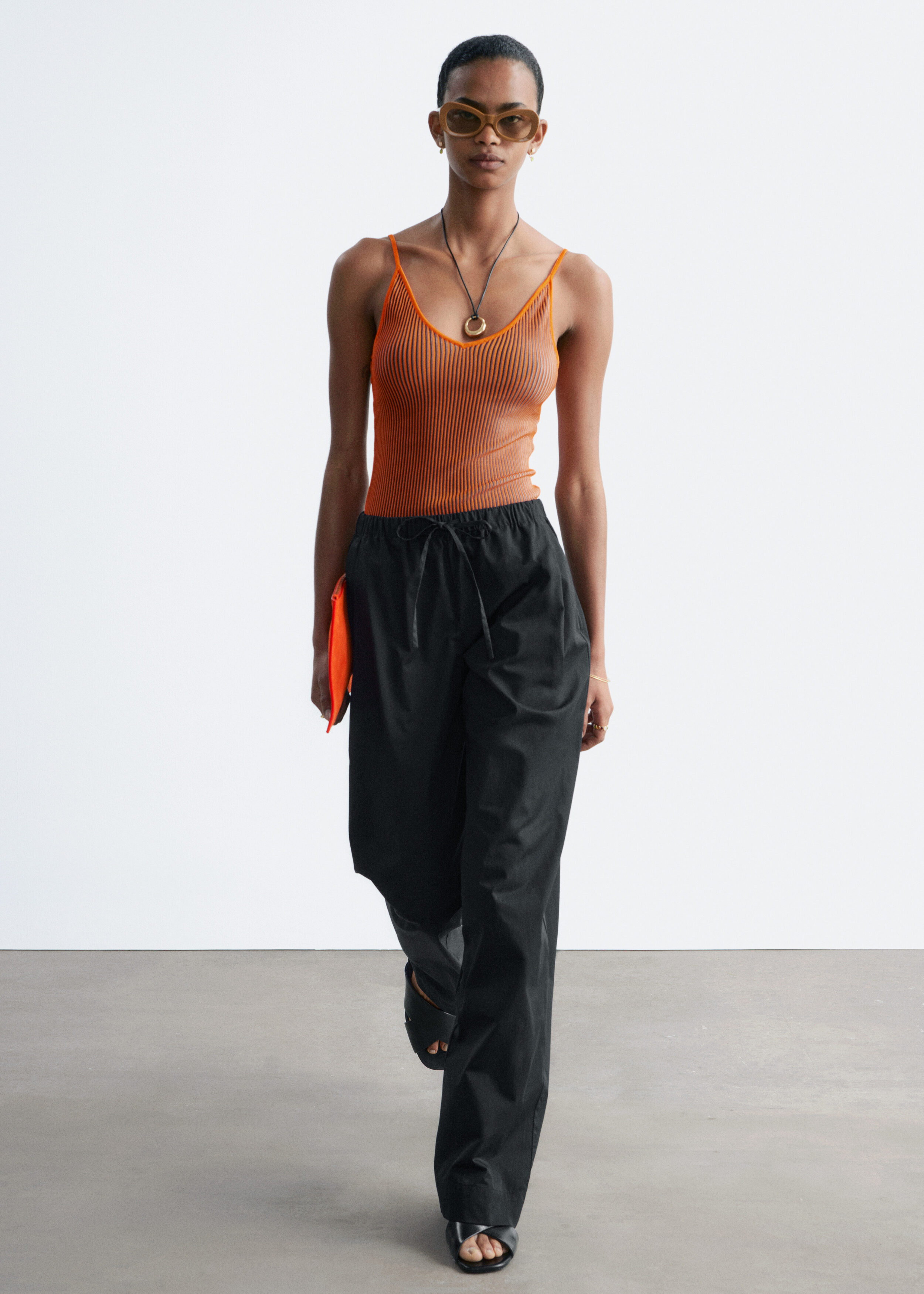 & Other Stories COTTON TWILL DRAWSTRING TROUSERS