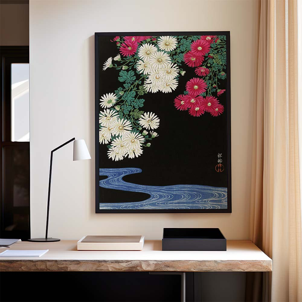 Poster Ohara Koson - Chrysanthemums 70x100 cm