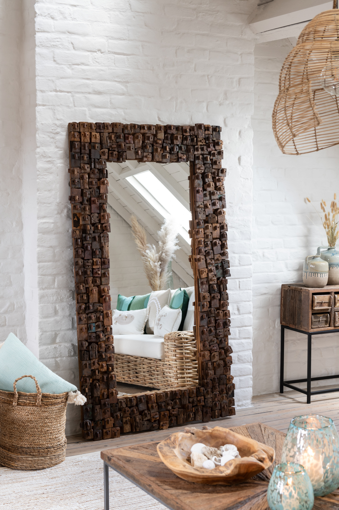 Spiegel Syma gerecycled hout