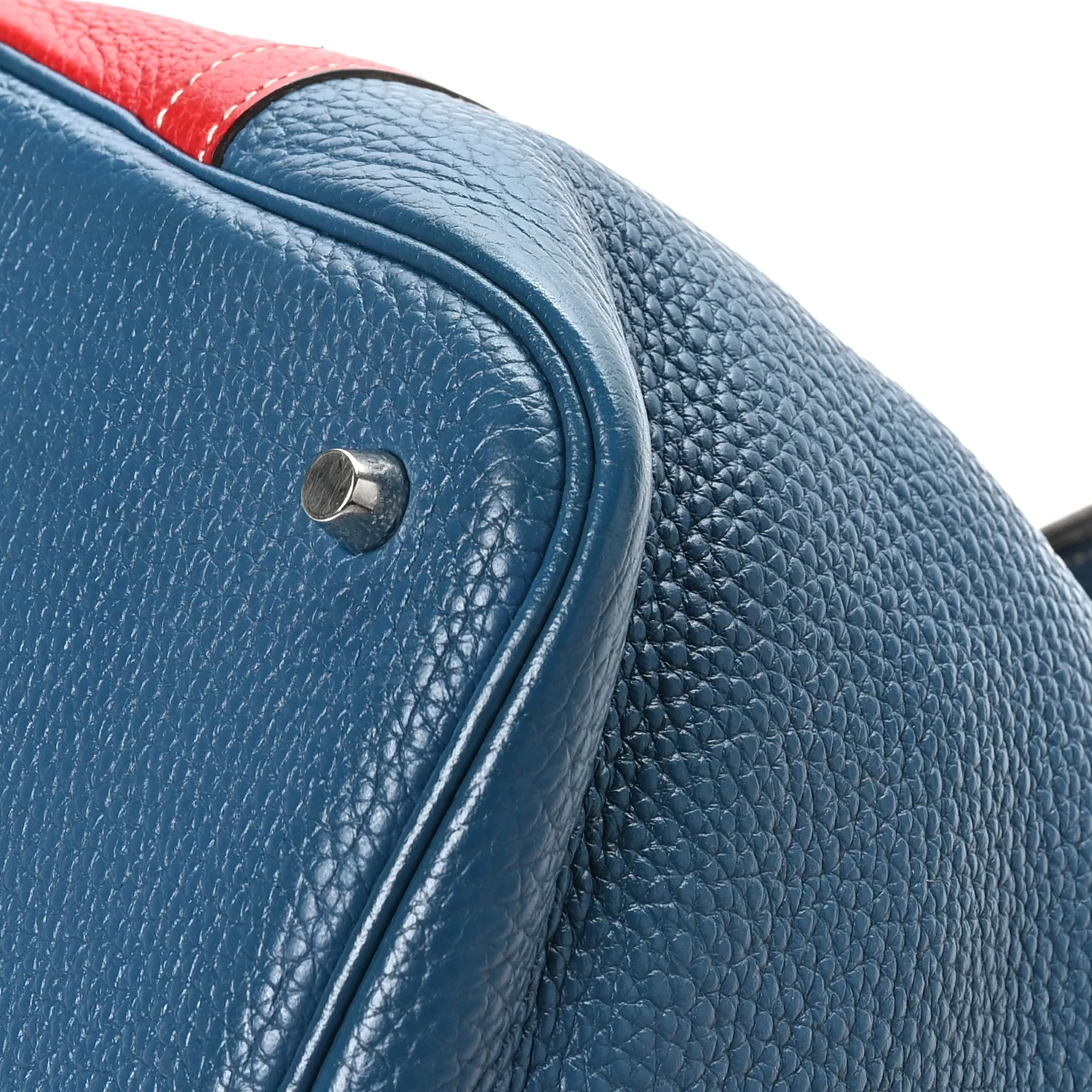 Taurillon Clemence Picotin Lock 22 MM Rouge Casaque Bleu Thalassa - Top Club