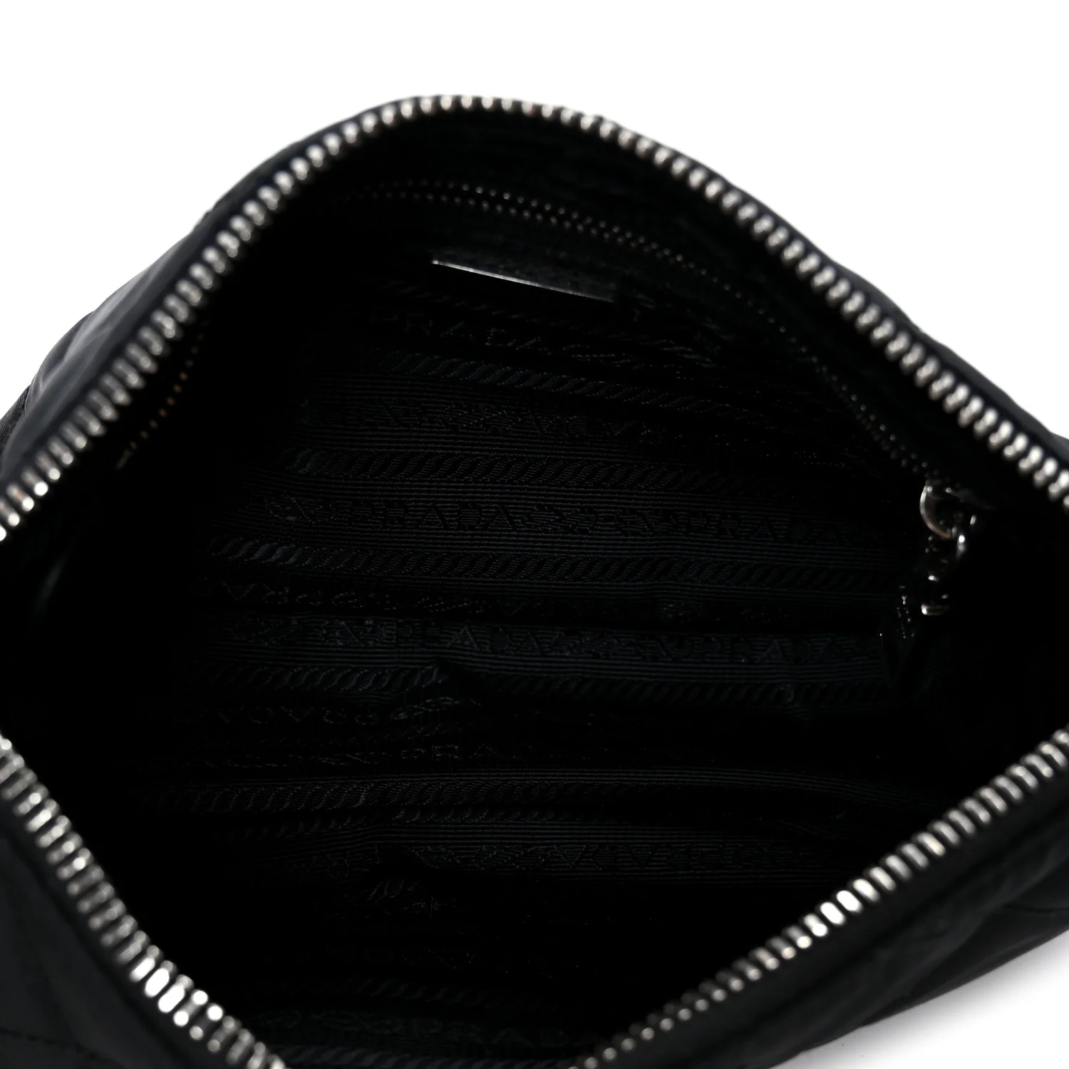 Nylon Tessuto Impuntu Quilted Crossbody Bag Black - Top Club