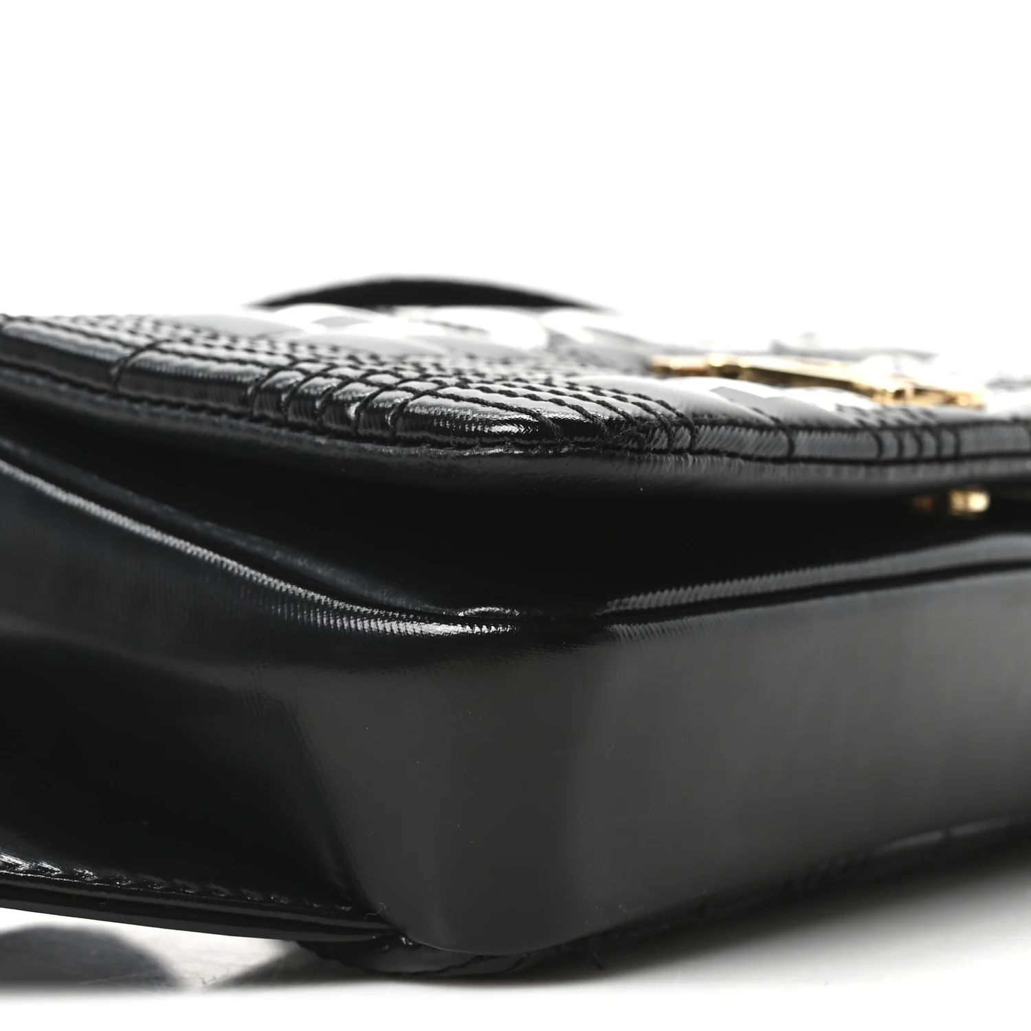 Patent Quilted Horseferry Print Lola Bum Bag Black - Top Club