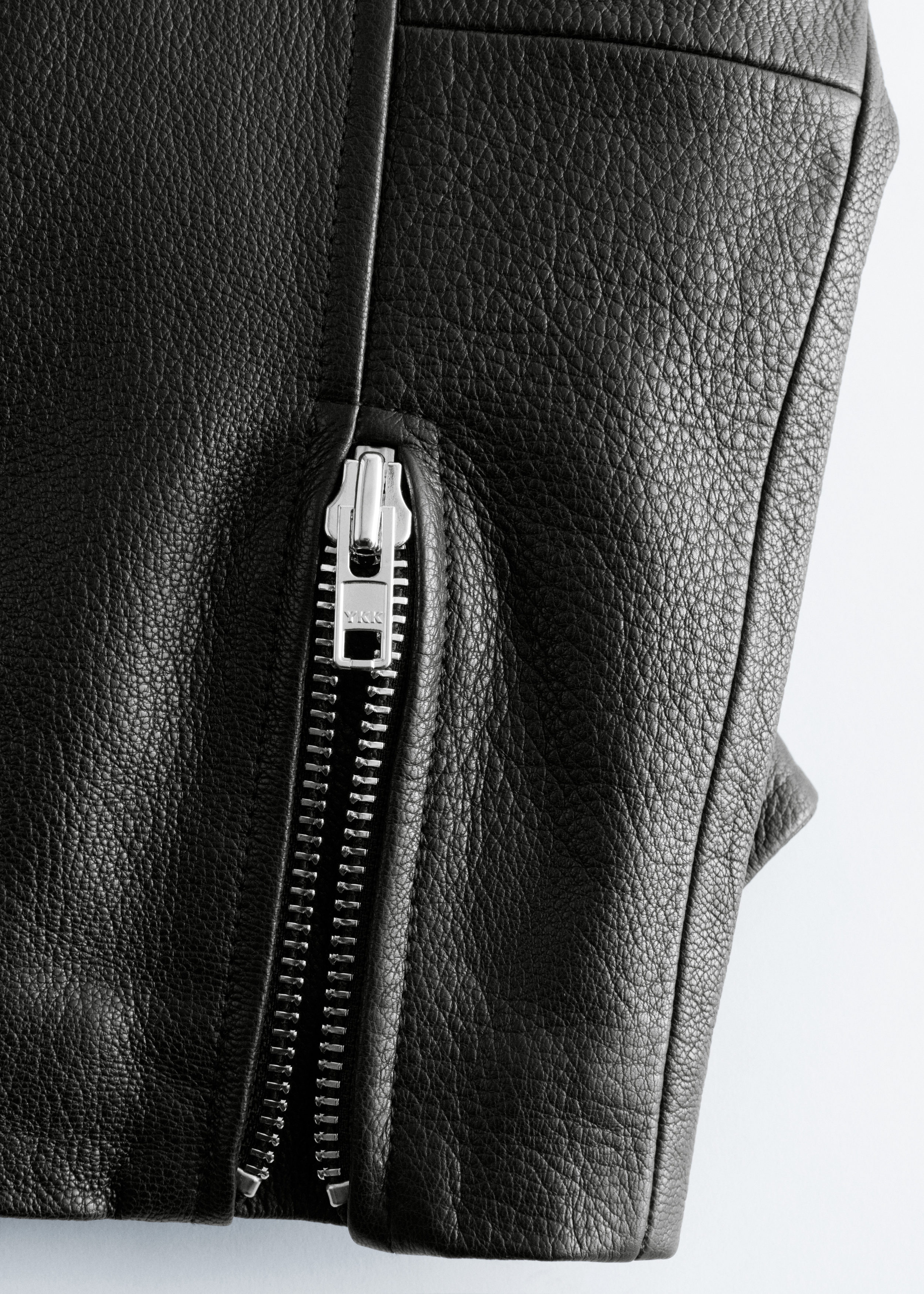 & Other Stories BELTED LEATHER BIKER JACKET