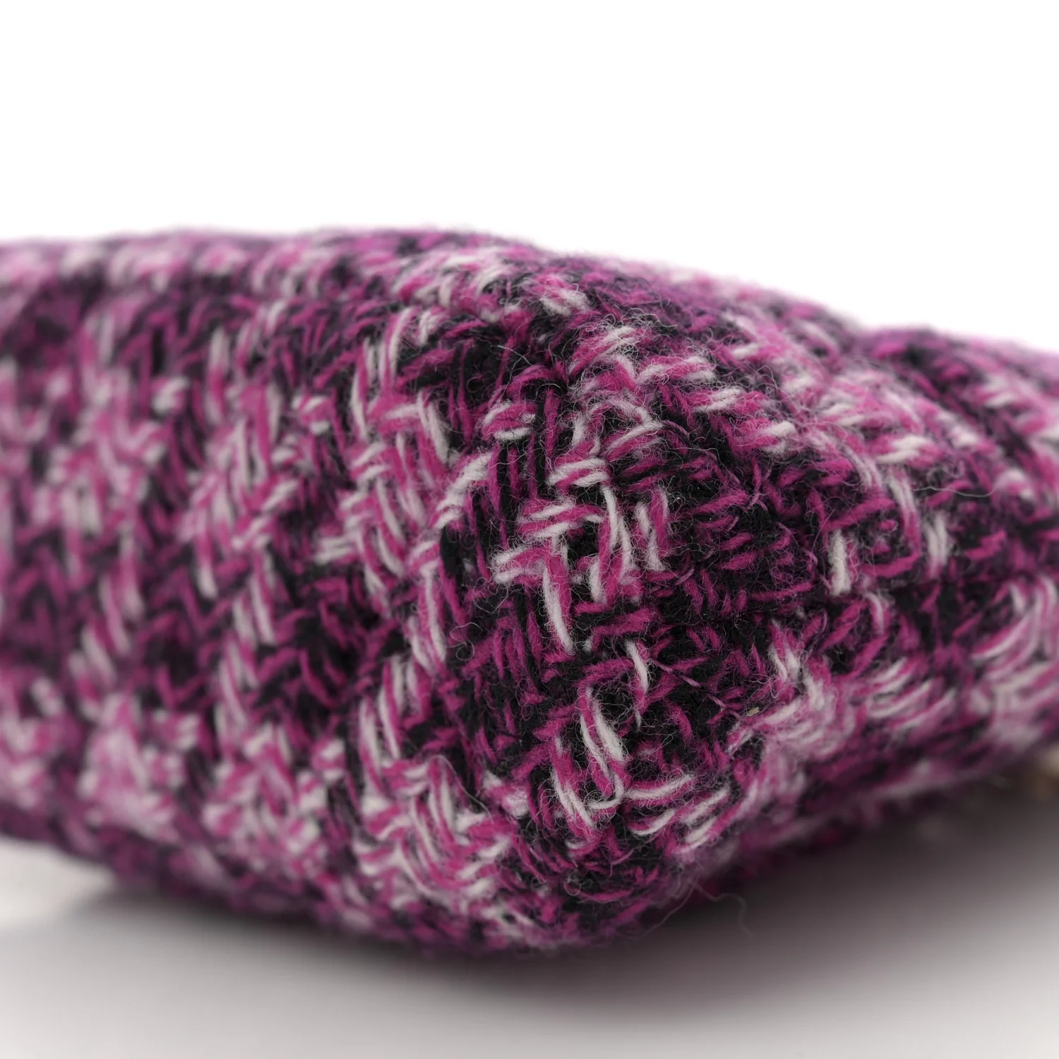 Tweed Quilted Mini Clutch With Chain Purple - Top Club