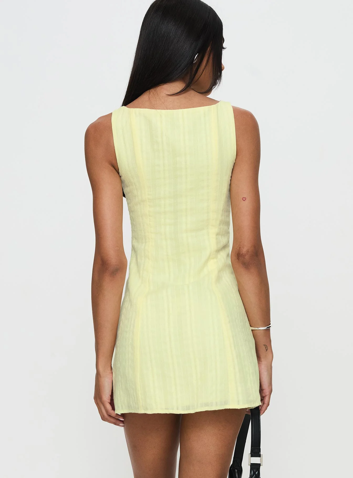 Mimsie Embroidered Mini Dress Lemon