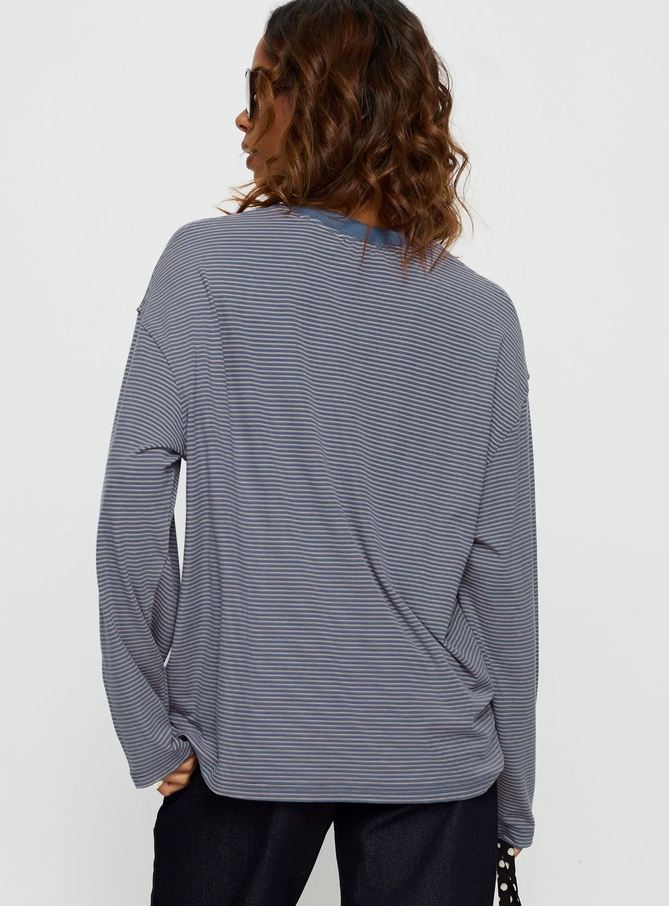 Marlah Long Sleeve Top Blue Stripe