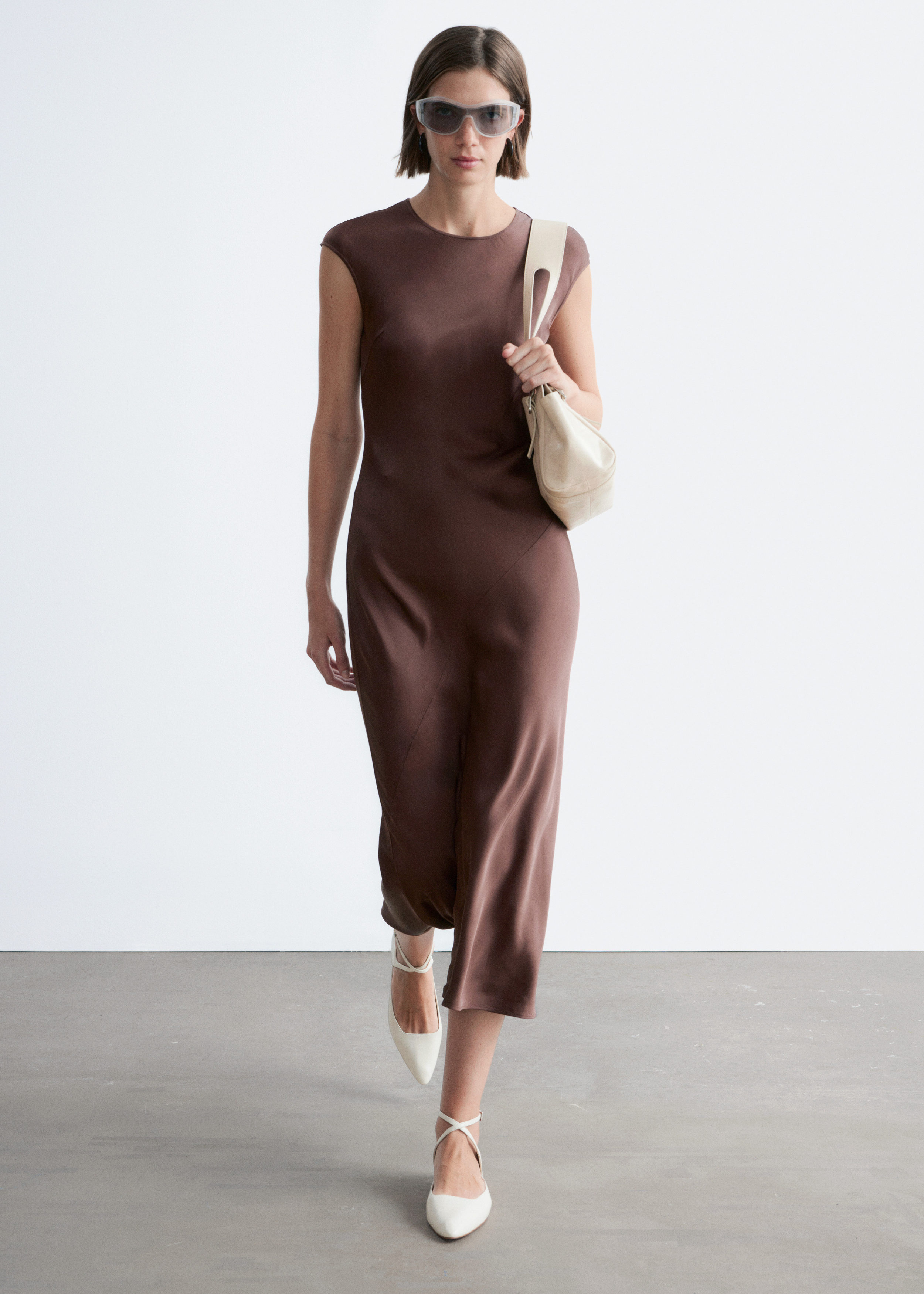 & Other Stories FITTED SATIN MAXI DRESS