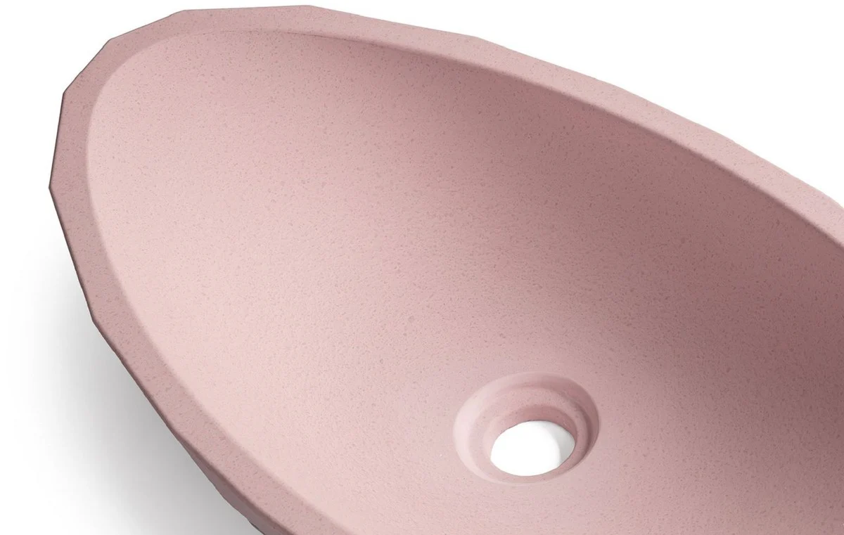Luxury washbasin bowl pink 60.9 x 29.7 x H. 11.9 cm - Handmade concrete washbasin - Bathroom accessories - Luxury bathroom accessories