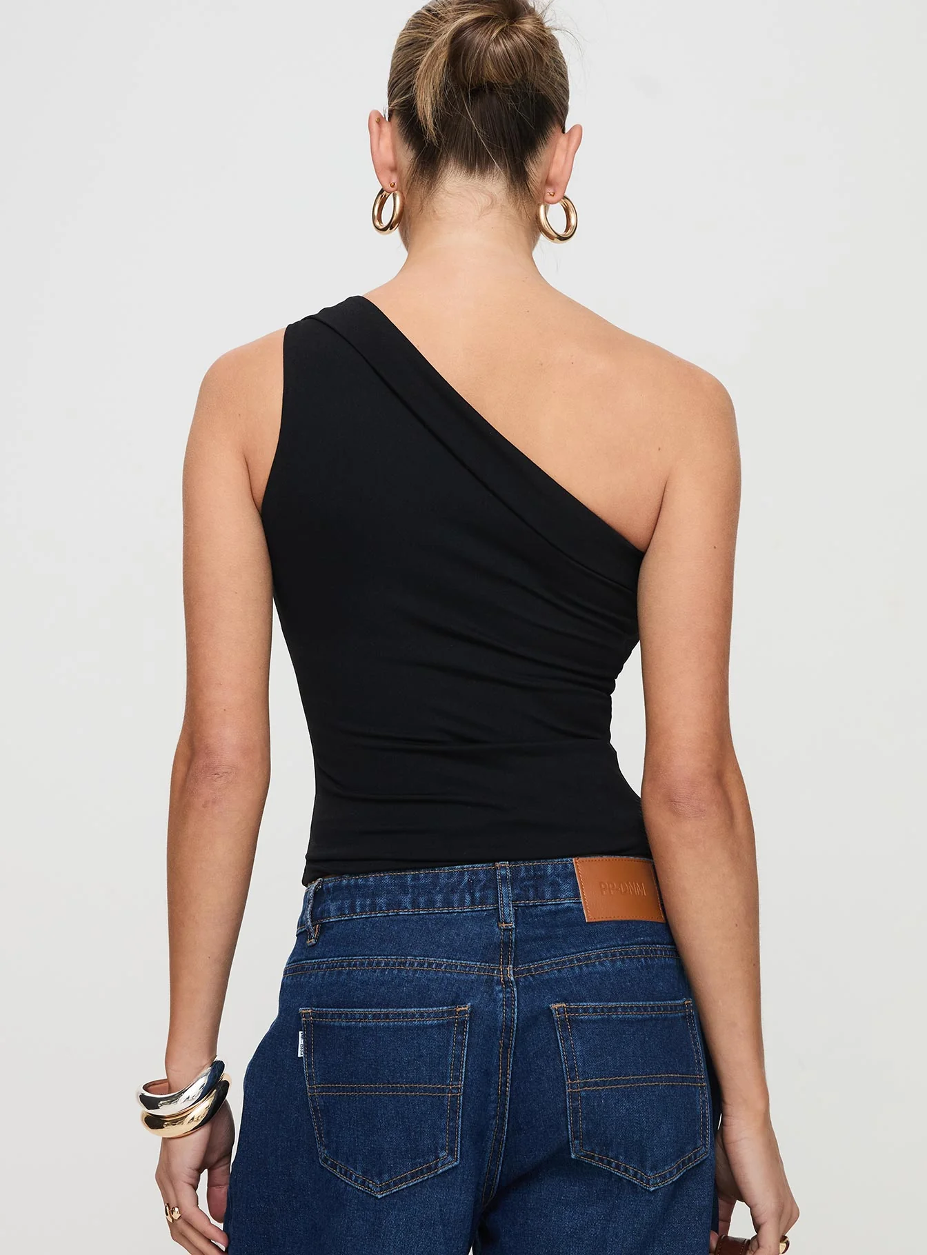 Lunah One Shoulder Top Black