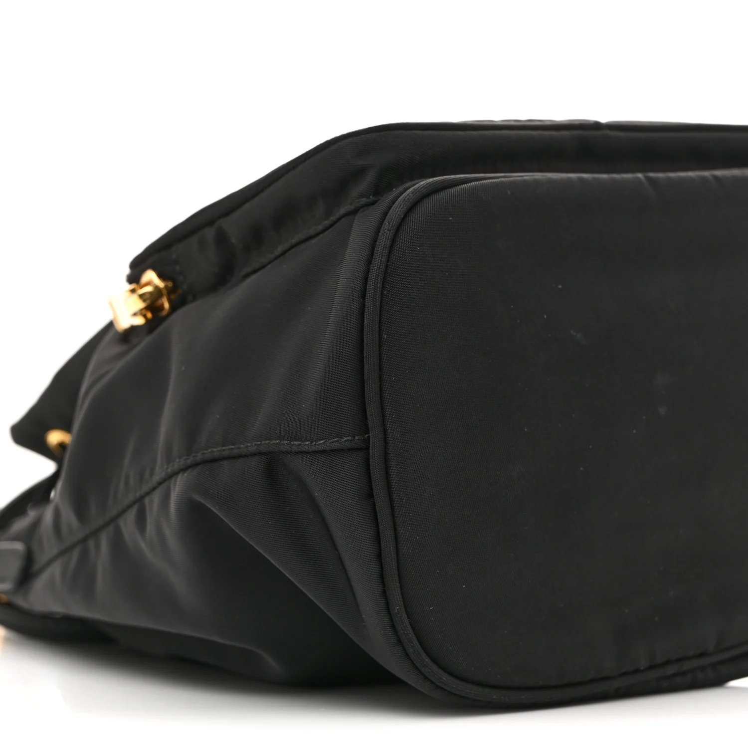 Saffiano Tessuto Nylon Mini Bucket Crossbody Bag Black - Top Club