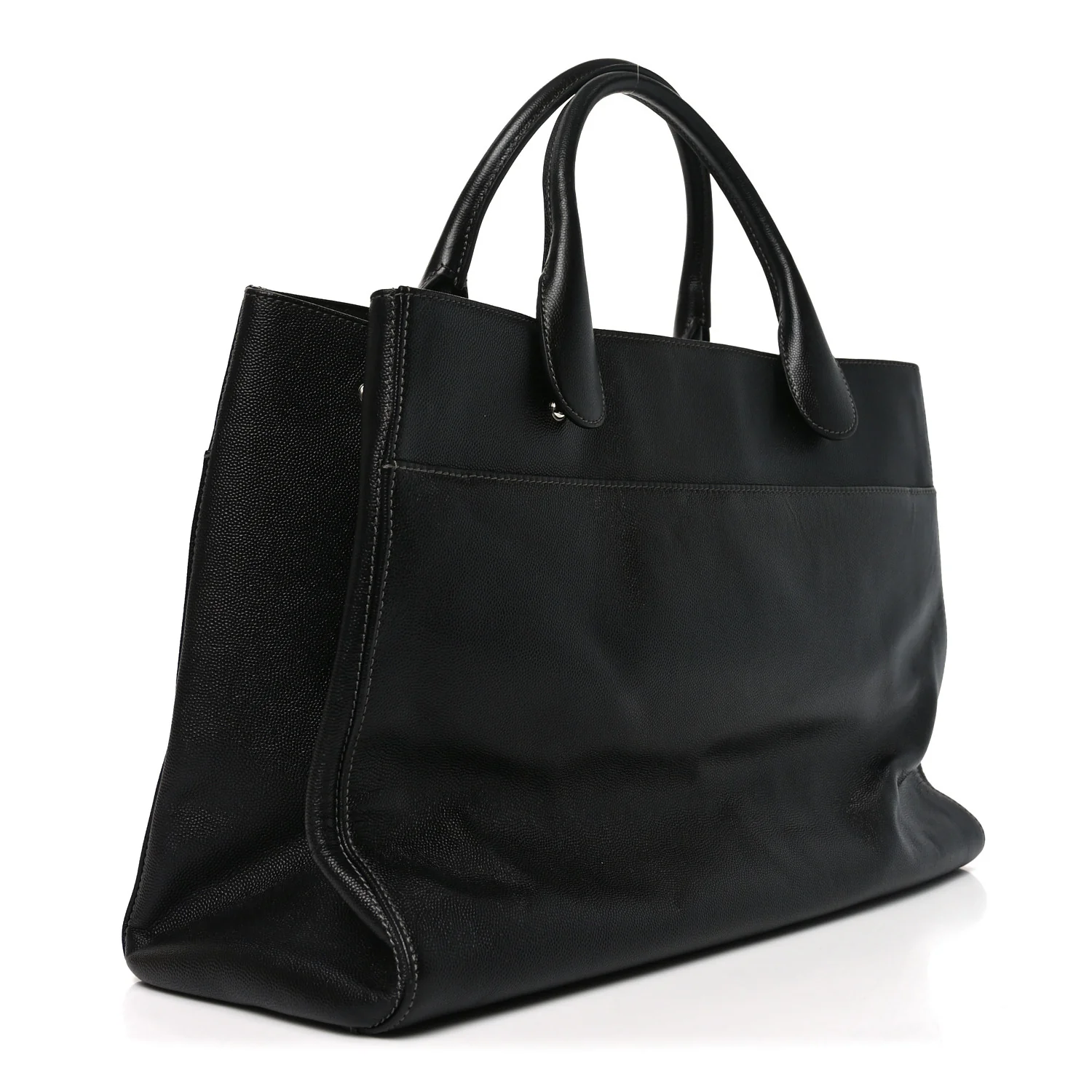 Caviar Medium Cerf Executive Shopper Tote Black - Top Club