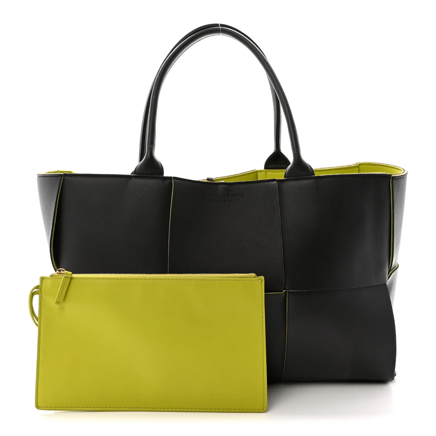 Nappa Maxi Intrecciato Medium Arco Tote Fondant Kiwi - Top Club