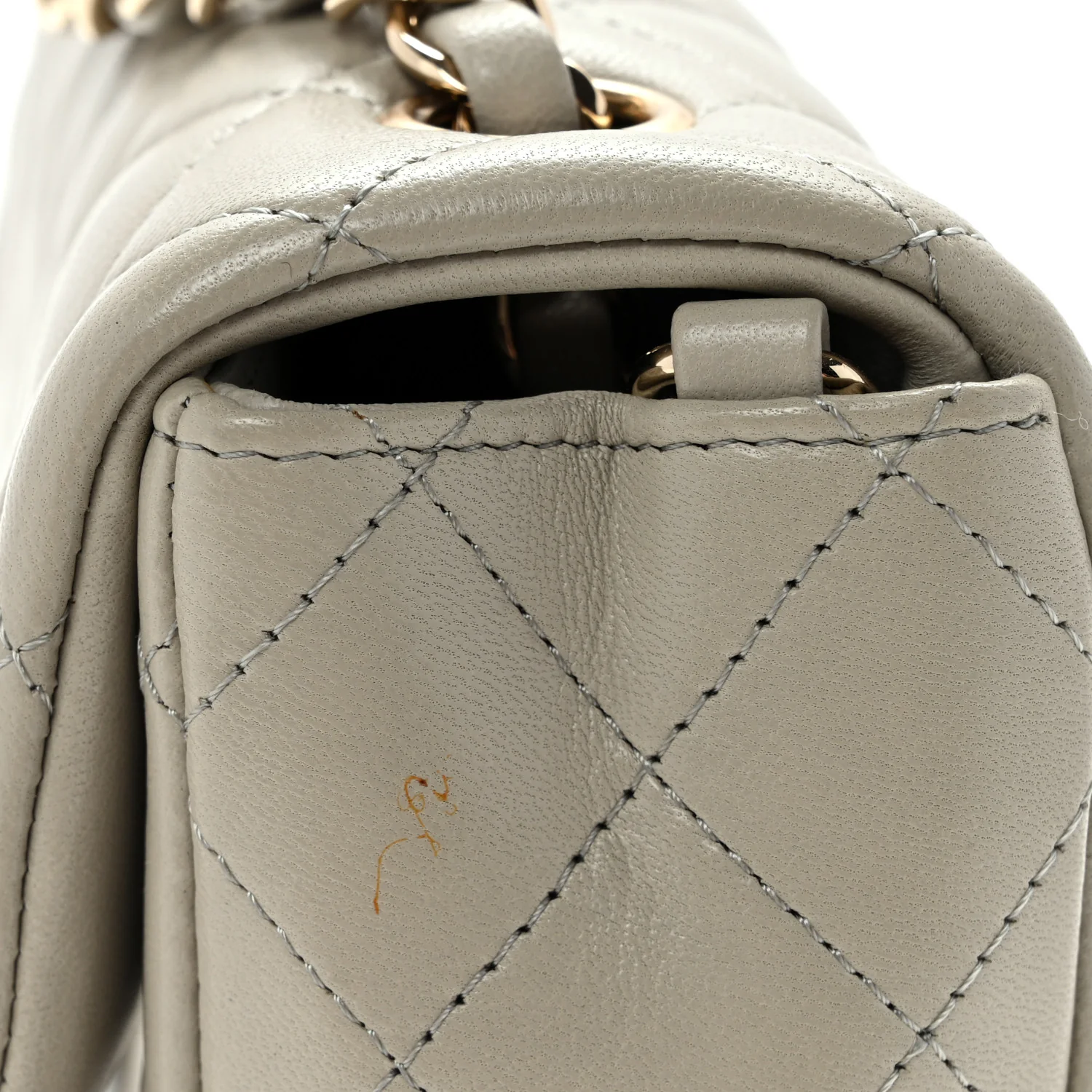 Lambskin Quilted Mini Rectangular Flap Grey - Top Club