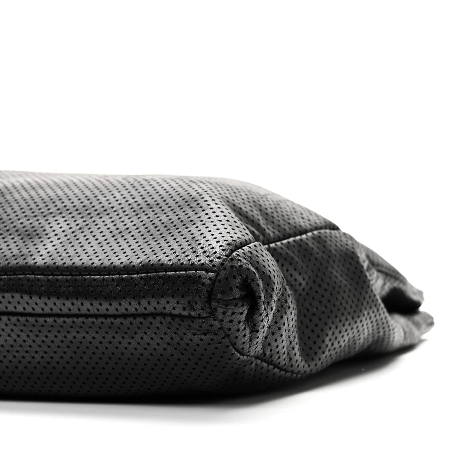 Calfskin Perforated Drill Tote Bag Black - Top Club