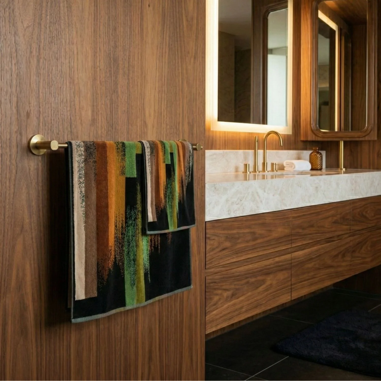 Asciugamano Con Ospite In Spugna Jamaica 40X60+60X100 Nero Carrara