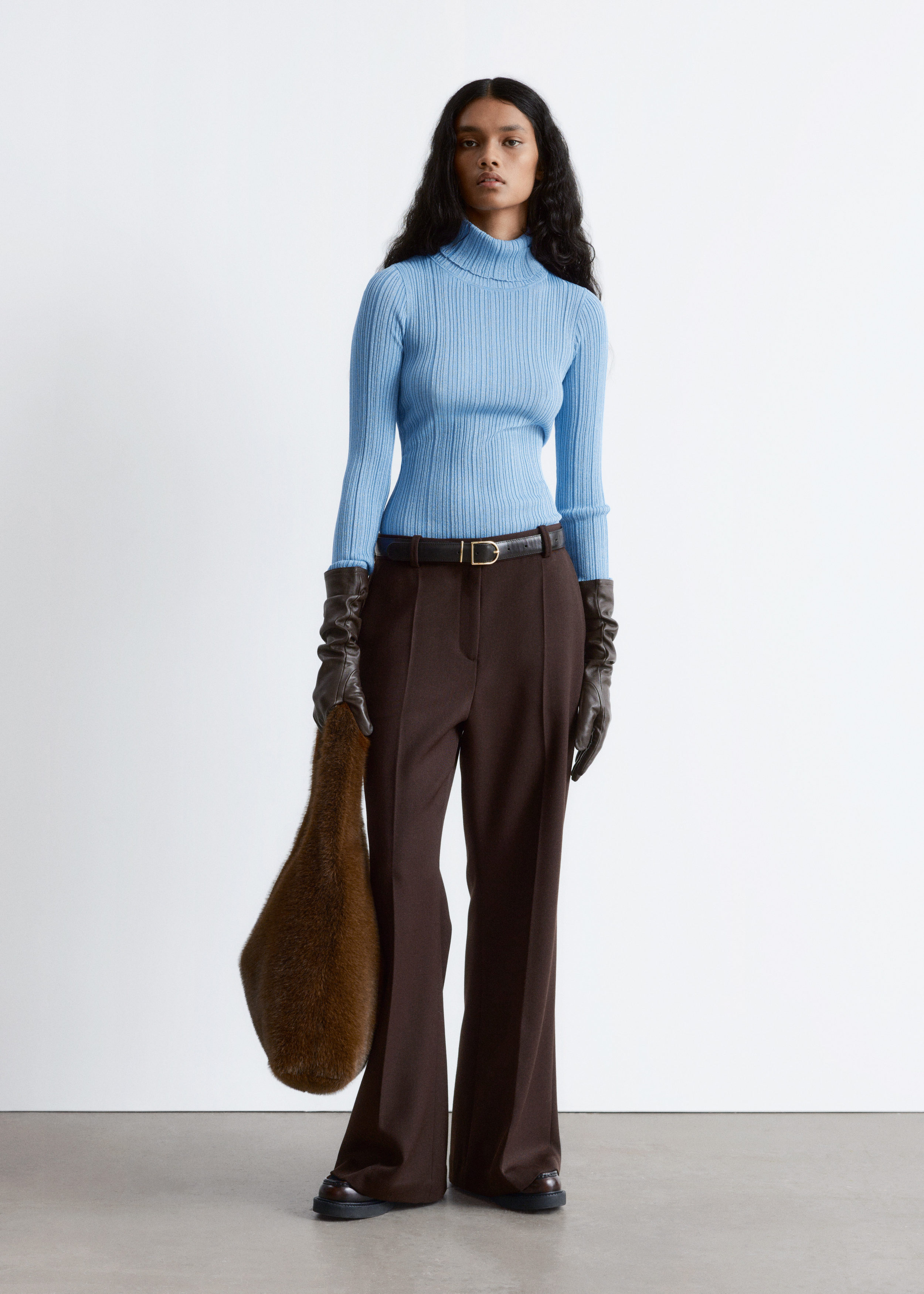 & Other Stories RIB-KNIT LUREX TURTLENECK