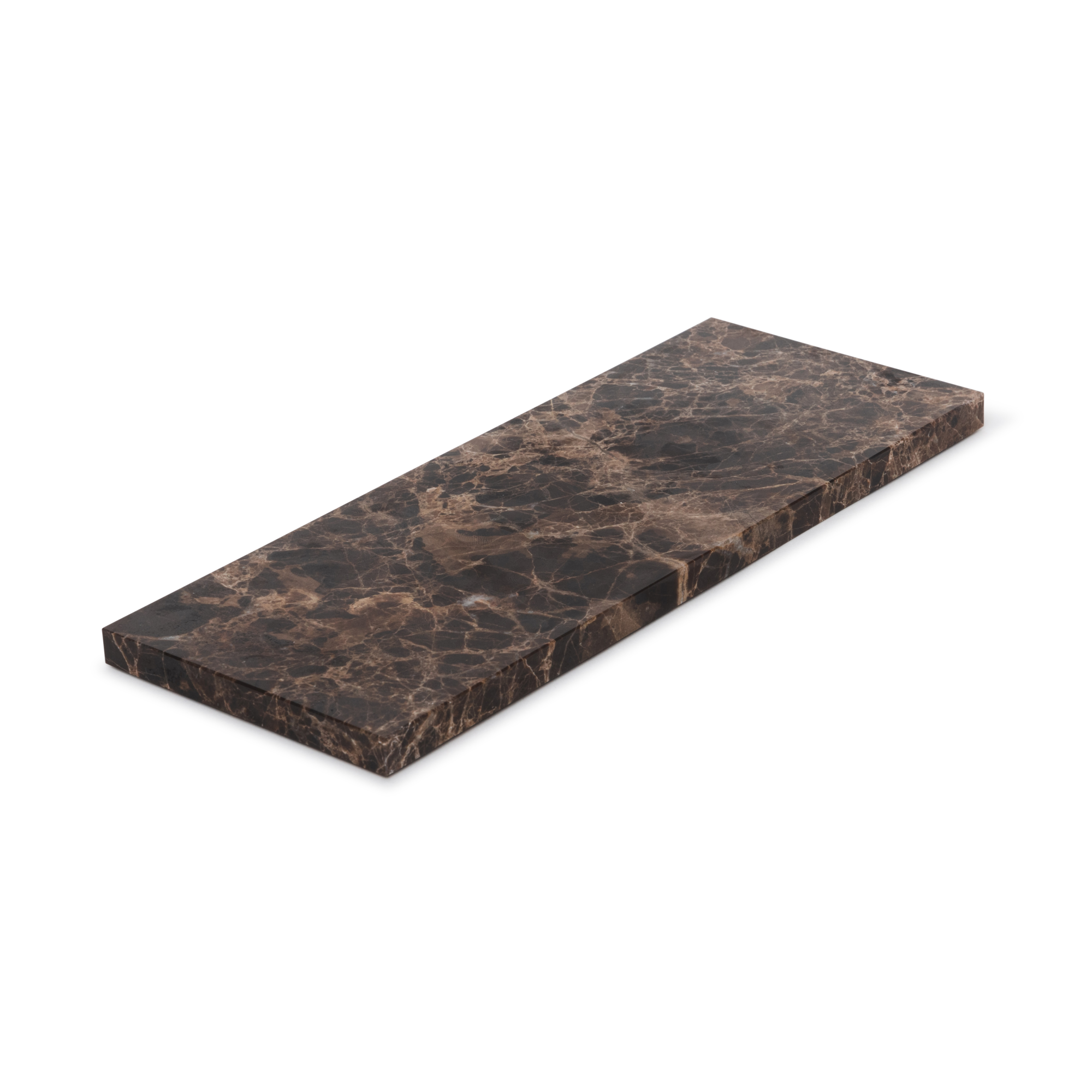 Marmer dienblad rechthoek S bruin 10x25cm