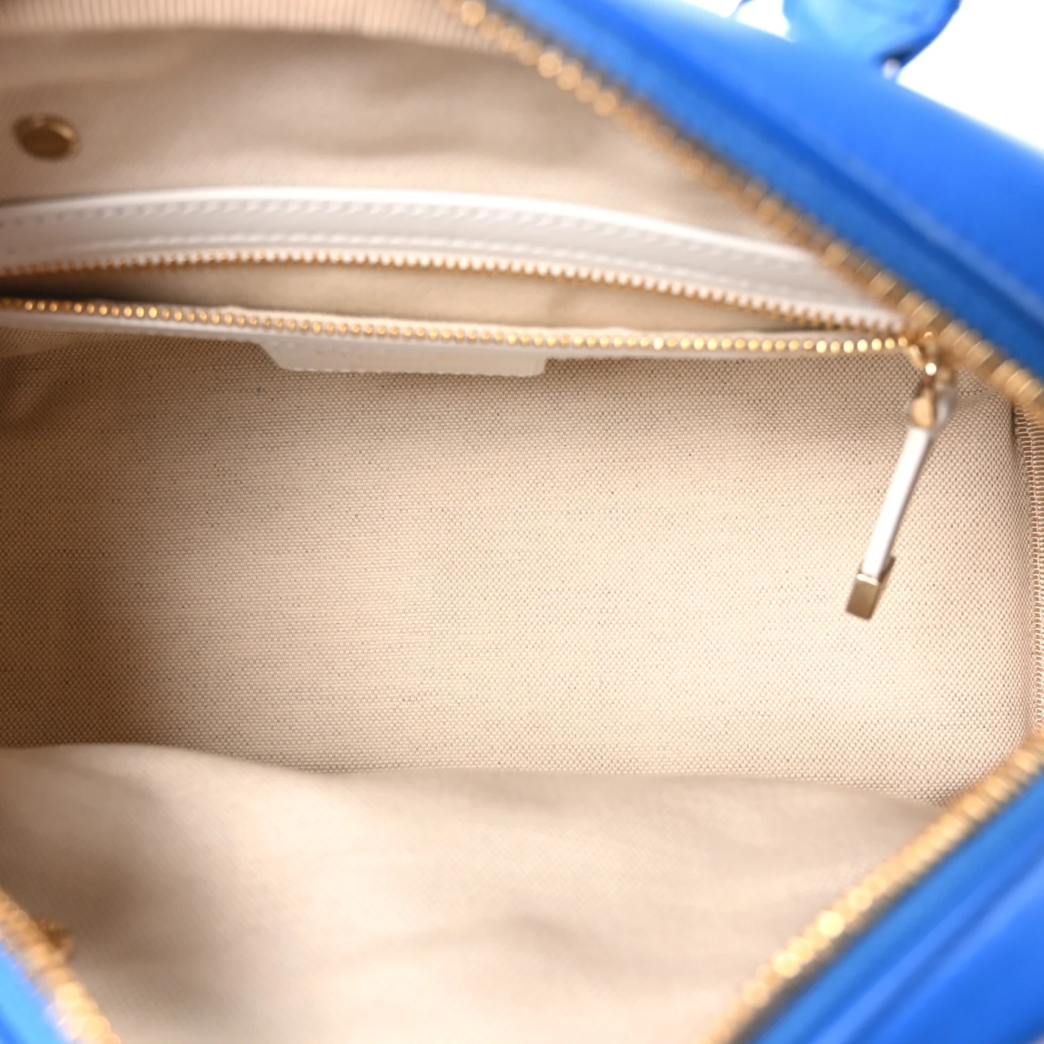 Calfskin Small Dior Vibe Zip Bowling Bag Blue - Top Club