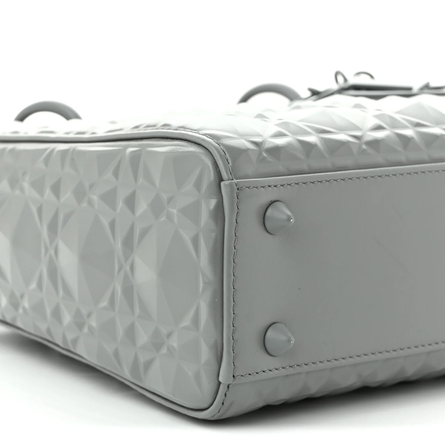 Calfskin Cannage Diamond Small My ABCDior Lady Dior  Gray - Top Club