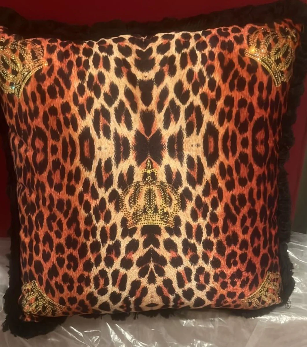 Harald Glööckler Luxury Cushion Pompöös by Krone Leopard / Gold / Black 50 cm