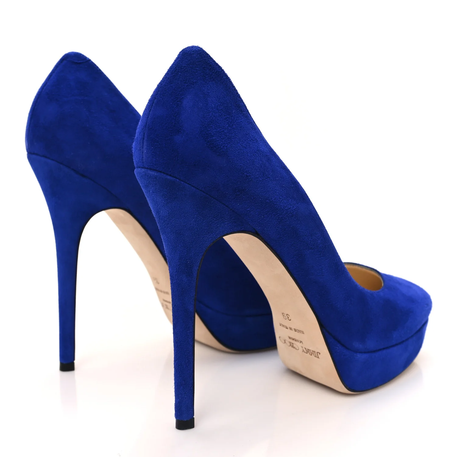 Suede 120mm Platform Pumps 38 Electric Blue - Top Club