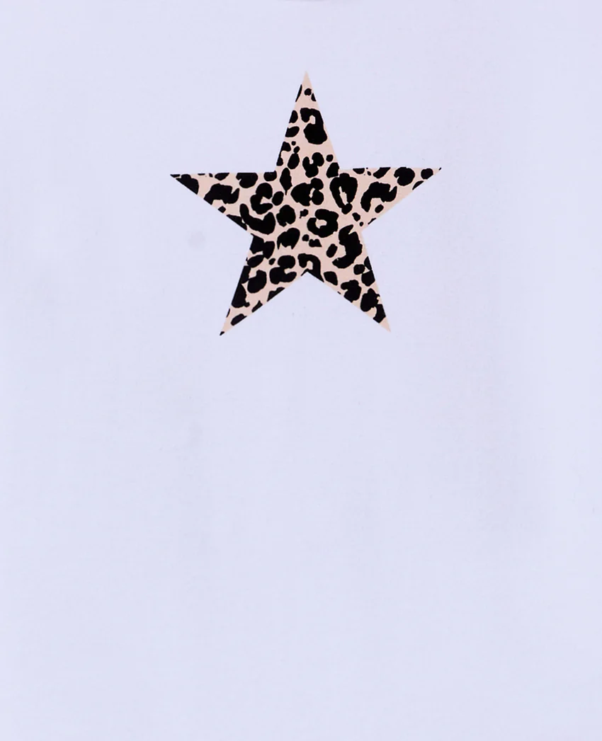 Pimkie T-shirt ajusté col rond avec étoile motif léopard