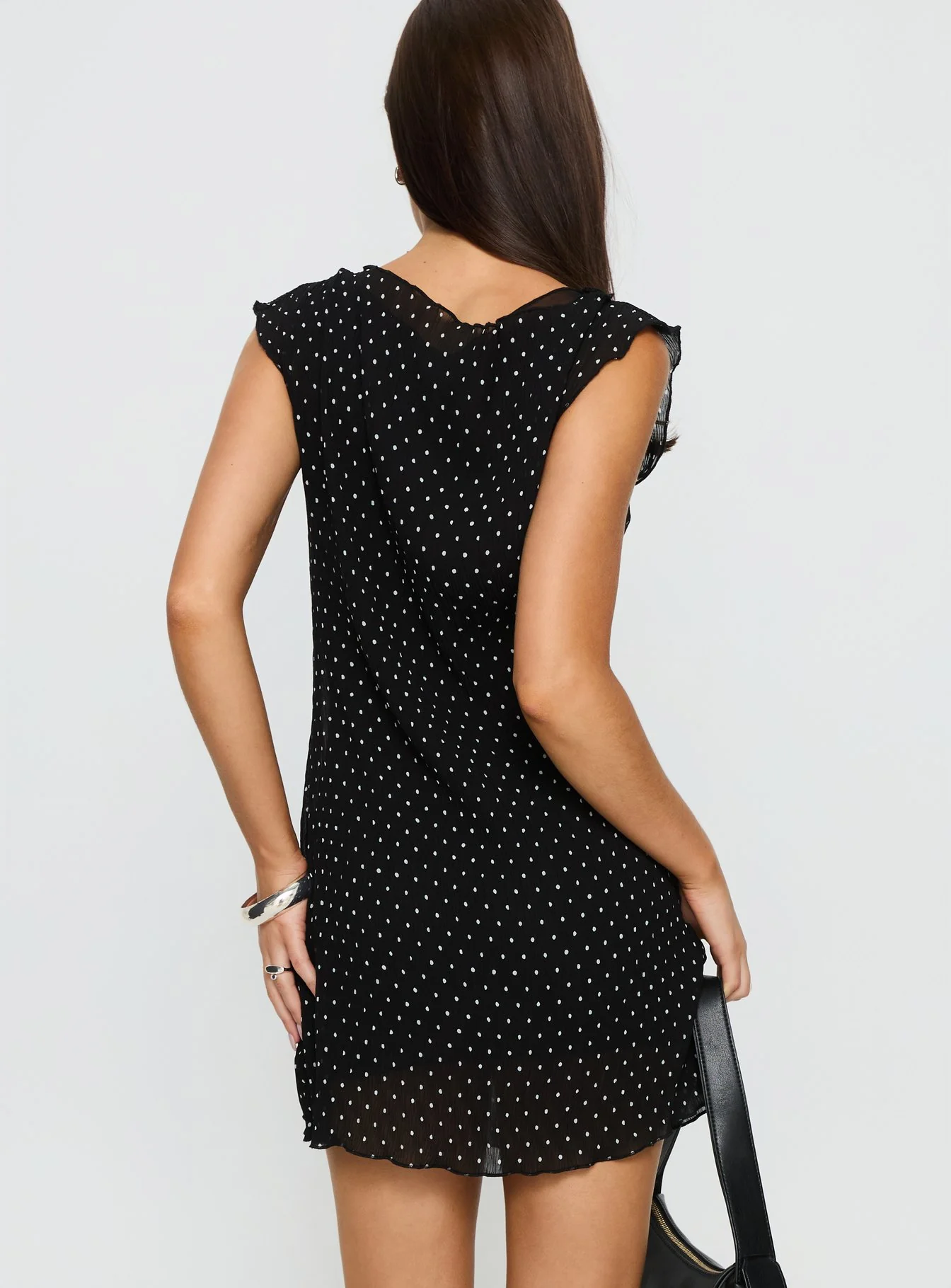 Mariner Mini Dress Noir Polka